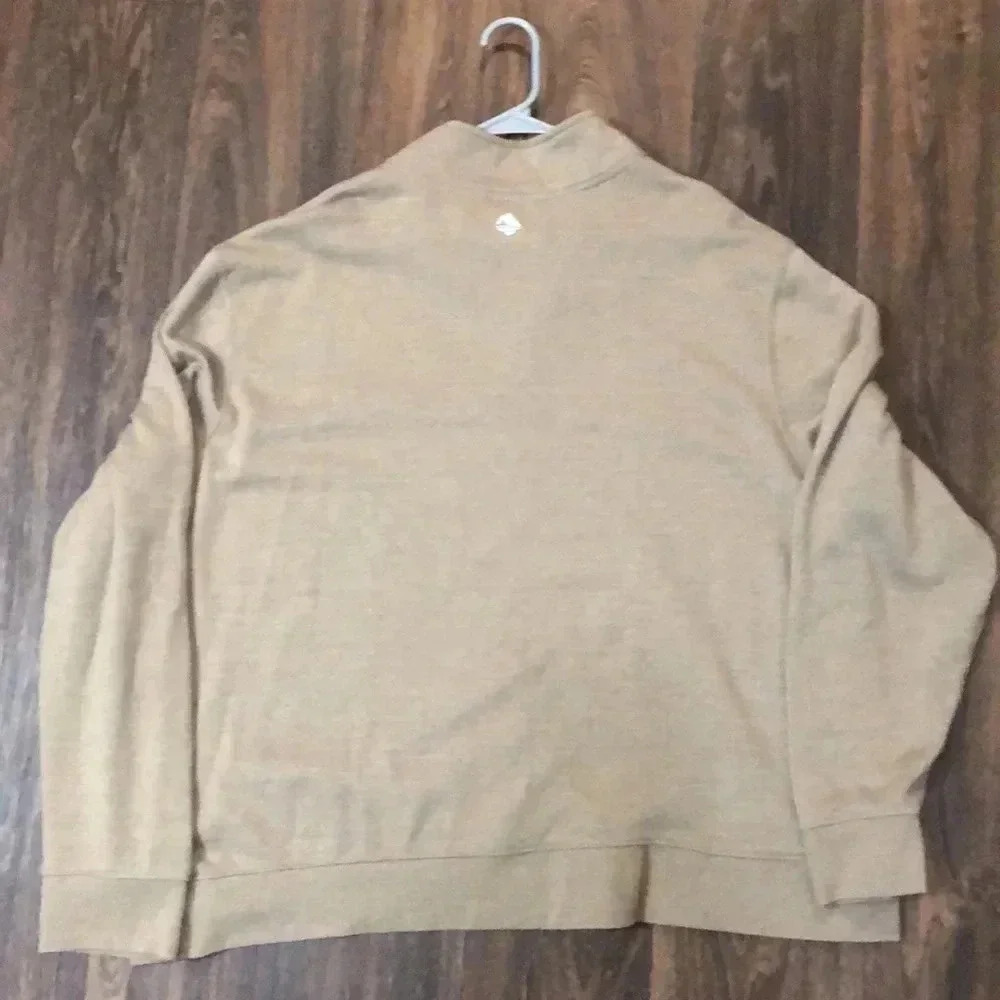 Ocean Coast Camel Cotton Blend  Quarter Zip Pullover Men’s Size 2XL - Picture 9 of 10